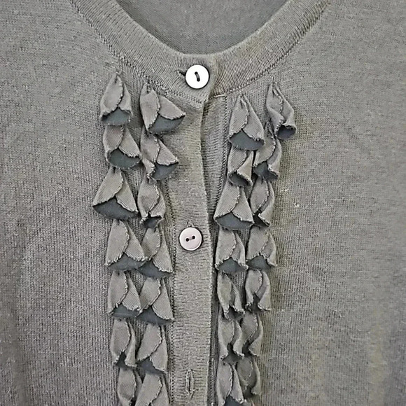 Merona Gray Fringe Cardigan size XL - Picture 4 of 6